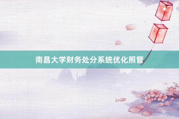 南昌大学财务处分系统优化照管